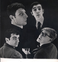 The cast of Beyond The Fringe (from top left) Jonathan Miller, Peter Cook, Dudley Moore and Alan Bennett.
