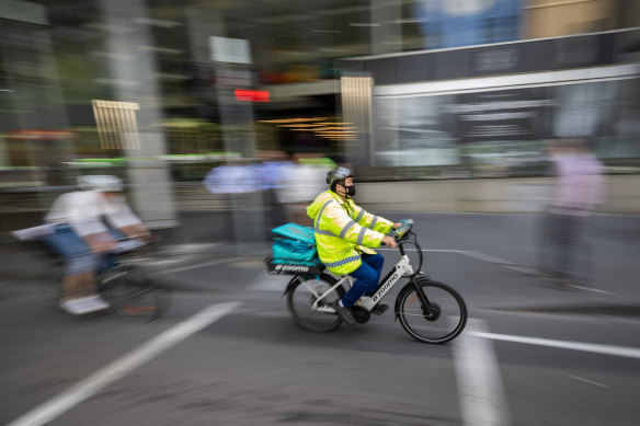 Police say 143 delivery riders were injured in Victoria in 2022.