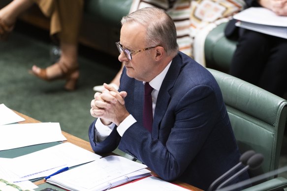 Prime Minister Anthony Albanese in parliament.
