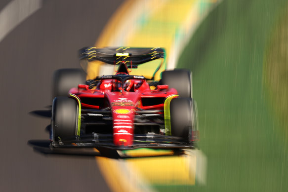 Ferrari’s Carlos Sainz was fastest in the first practice session on Friday.