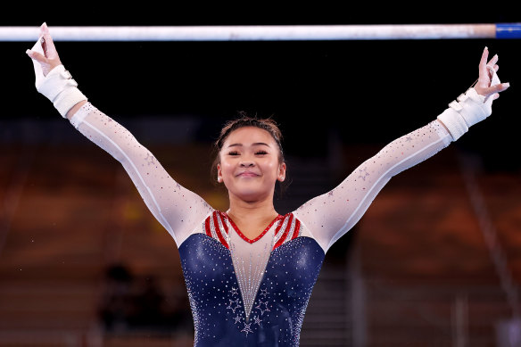 Sunisa Lee is in medal contention in the all-around final.