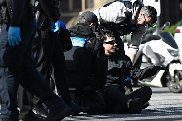 Arrests in the Pro-Trerans Rally in Melbourne CBD.