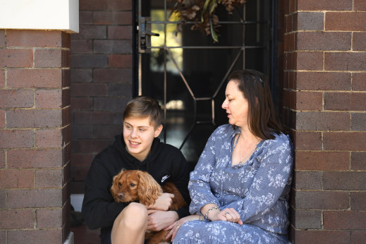 Belinda Barnes and her son Aidan, 13, who is booked in for a Pfizer jab on Tuesday before he returns to school.