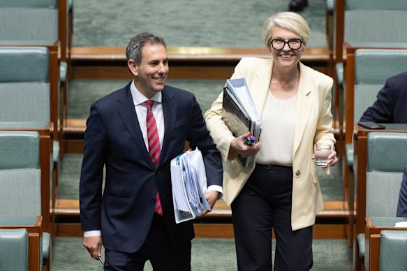 Treasurer Jim Chalmers and Social Services Minister Tanya Plibersek, pictured in 2024, have defended the government’s tax changes. 