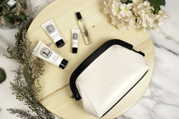 Status symbol: Qatar Airway’s Diptyque amenities.