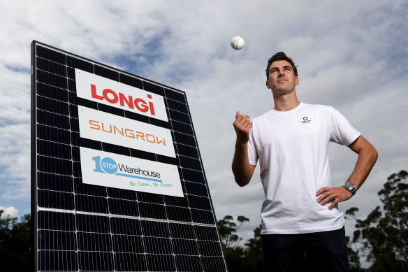 Australian men’s cricket captain Pat Cummins at the launch of Cricket for Climate in February.