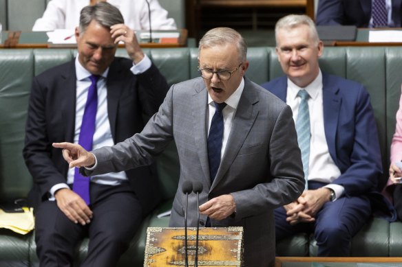 Prime Minister Anthony Albanese today in question time.