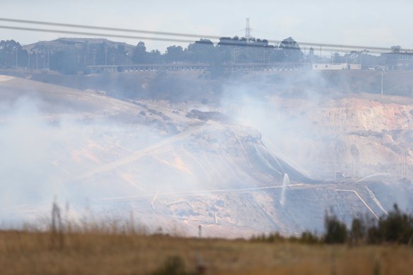 The fire in the open cut mine at Hazelwood power station.