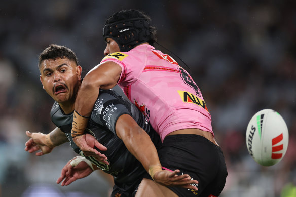 Latrell Mitchell was in a mood against Penrith.