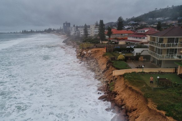 Narrabeen on Sydney's northern beaches is one area facing the prospect of erosion as waves from another big low pressure system in the Tasman Sea pound eastern Australia.