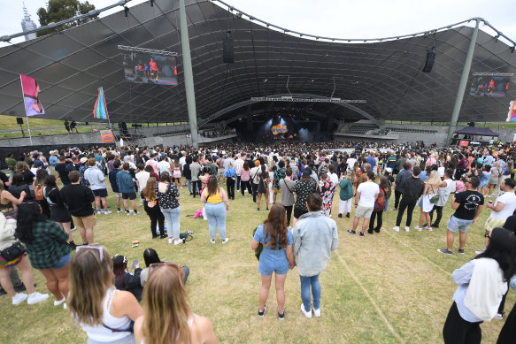 With its sprawling grassy hills, the Sidney Myer Music Bowl is the perfect summer music venue.