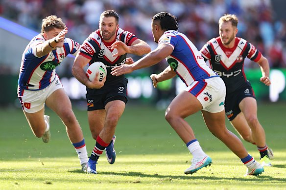 James Tedesco in the Roosters’ victory against the Knights.