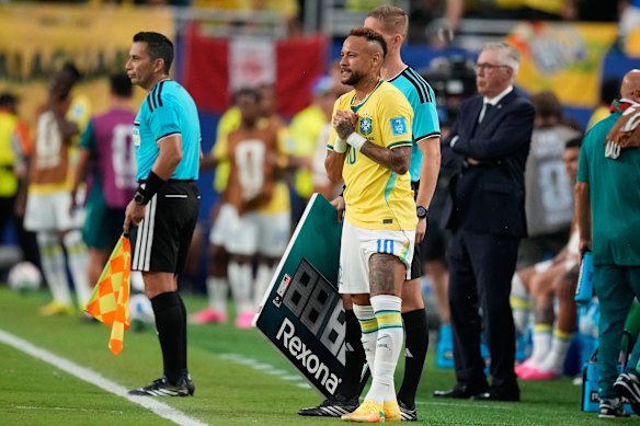 Neymar prepares to take the field.