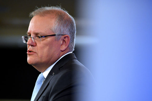 Prime Minister Scott Morrison at the National Press Club on Tuesday.