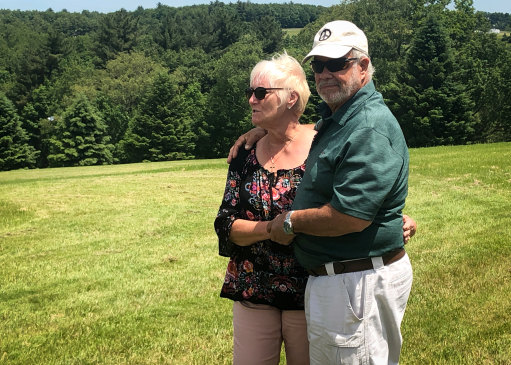 Nick and Bobbi Ercoline in 2019 at the site where the photo was taken 50 years before. 