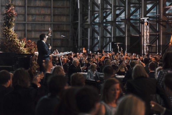 Toasting the Groom and Groom at last Saturday's wedding on Cockatoo Island.