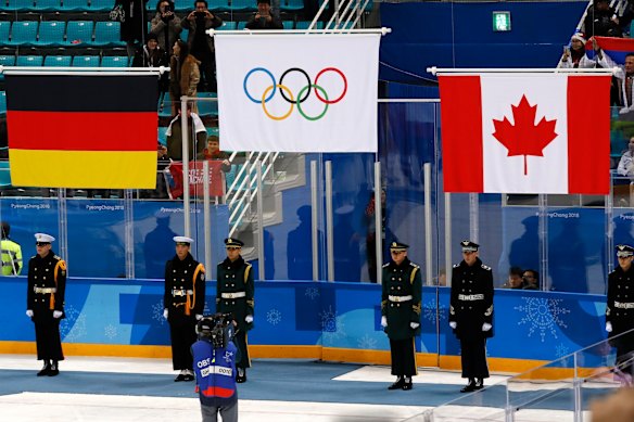 Neutral: Russian athletes competed under the Olympic flag at this year's Winter Games in South Korea.