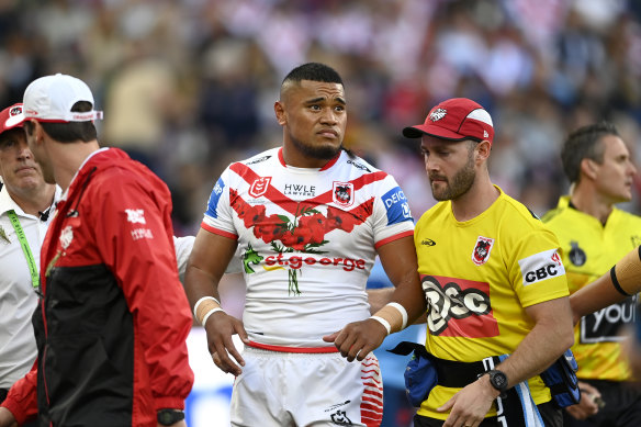 Moses Suli was concussed in the first tackle of the Anzac Day clash.