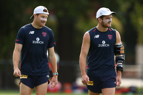 Oskar Baker (left), pictured with Angus Brayshaw (right).