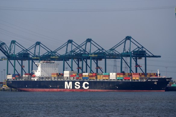The MSC Joanna cargo ship was raided for drugs.