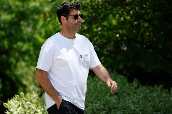 Canva co-founder Cliff Obrecht leaves lunch at the Allen & Company Sun Valley Conference on July 9, 2025 in Idaho.