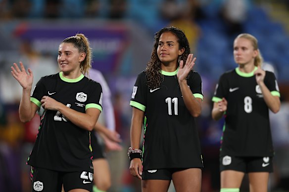 Remy Siemsen and Mary Fowler at Gold Coast Stadium.
