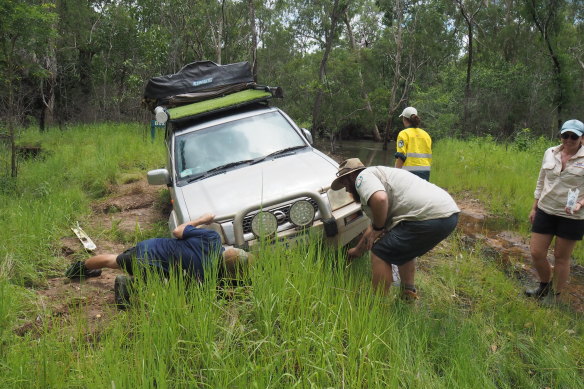 A mechanic eventually retrieved the German tourists’ bogged vehicle.