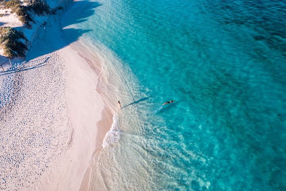 Turquoise Bay is ranked as one of Western Australia’s best beaches, with a coral reef that begins close to the shore.