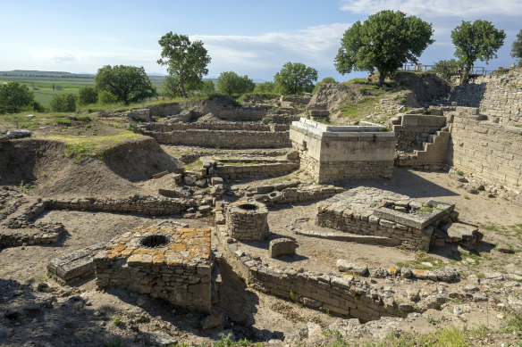 Ruins of the ancient city of Troy in Canakkale Province, Turkey.
