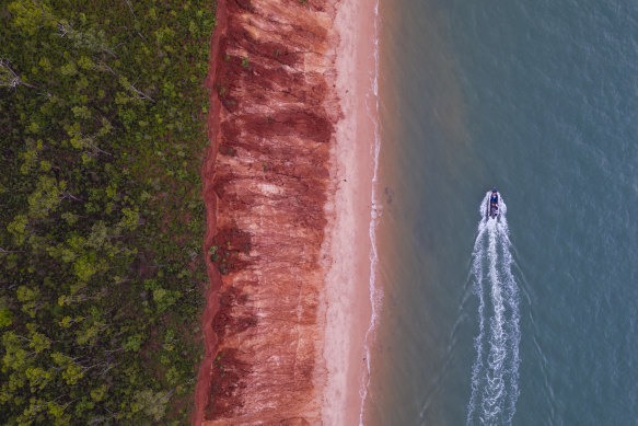 Pink shores of Melville Island, Tiwi Islands.