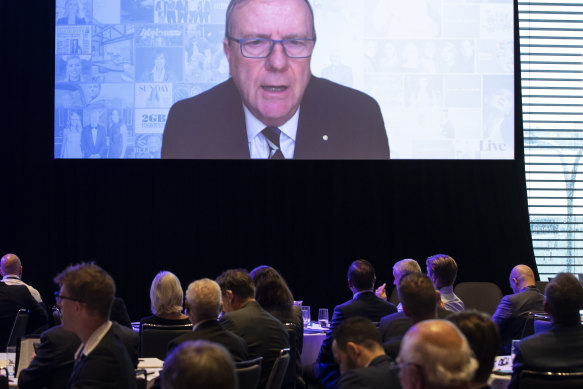 Mr Costello appeared via video link at the Australian Financial Review Business Summit this morning. 