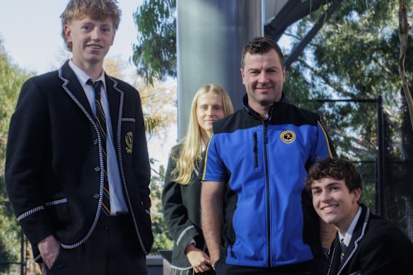 Carey Baptist Grammar School physical education VCE students with their teacher Andrew Hamilton.