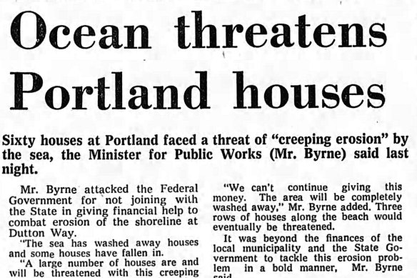 How The Age reported a threat to homes in Portland in 1971.