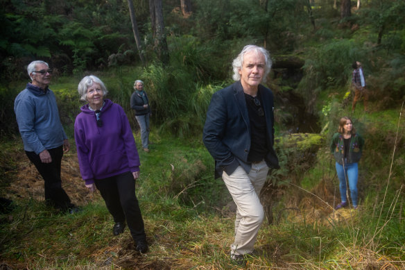 Mr O'Brien (centre) with (from left) community members Michael Whelan (Bass Coast Shire councillor), Meryl Tobin, Moragh Mackay, Lauren Burns and Gerard Drew.