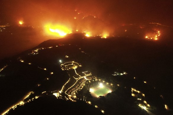 Fire near Olympia in Greece last week. Increased risk of extreme fires is one of the expected impacts of climate change, the United Nations’ Intergovernmental Panel on Climate Change found.