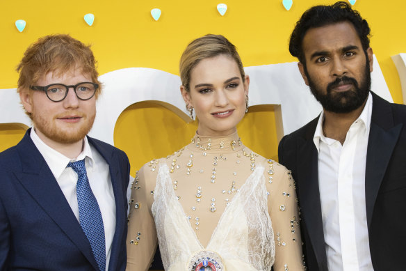 Ed Sheeran, Lily James and Himesh Patel on the promotional trail for Yesterday.