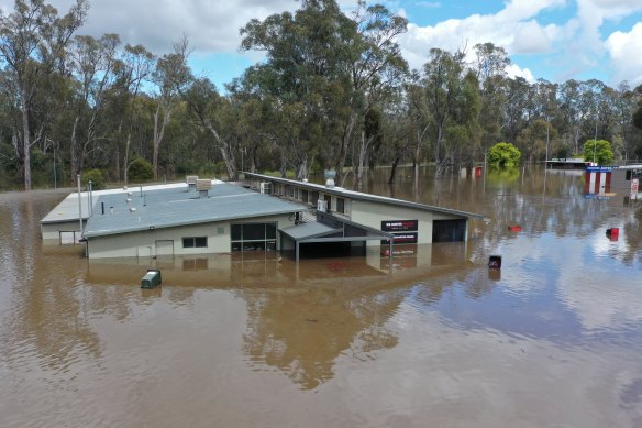 The Shepparton Swans Football Netball Club’s rooms were destroyed by the 2022 floods.