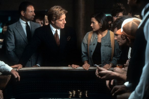 Robert Redford and Demi Moore in a scene from Indecent Proposal.