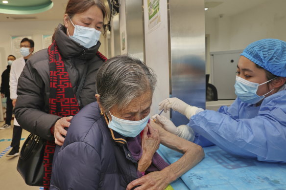 China is desperately trying to vaccinate elderly people as COVID-19 spreads freely for the first time through the country.