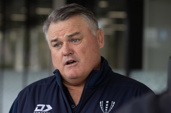 Rebels general manager of rugby Nick Stiles at AAMI Park on Thursday.