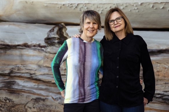 Fran Kelly (left) and Marion Frith: “Marion will text me on air, ‘Keep going with this one.’ She has good instincts. Is it always welcome? Well, I can take it or leave it.”