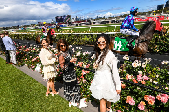 A crowd of 5500 were allowed into Flemington Racecourse for Derby Day.
