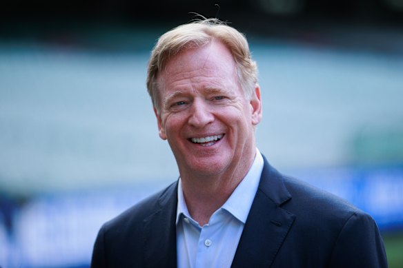 NFL commissioner Roger Goodell checks out the MCG ahead of the game in September.