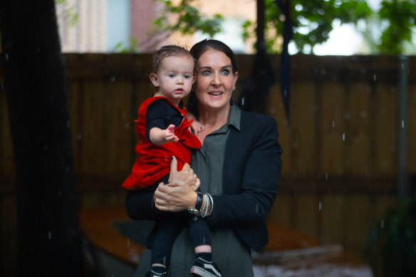 Park Street childcare centre and kindergarten manager Katrina Burgess, pictured with Manuela, says there are mixed messages about social distancing in relation to childcare. 