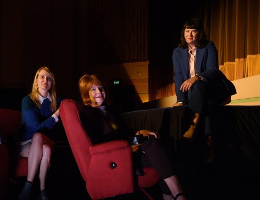 Twelve nominations for AACTA Awards: (from left) Babyteeth director Shannon Murphy, executive producer Jan Chapman and producer Alex White at the Randwick Ritz.