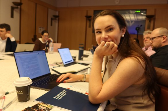 Victoria Devine at the 2026 federal budget lock-up.