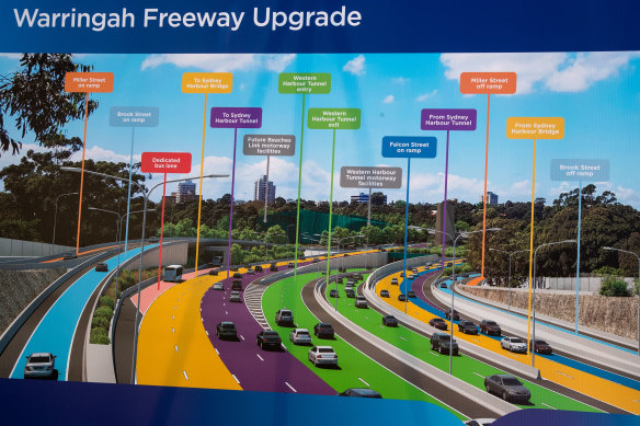 These Warringah Freeway upgrade plans were announced in 2021.