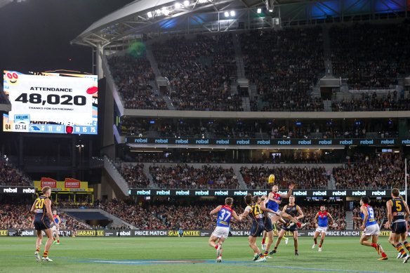 The crowd figure at Adelaide Oval.