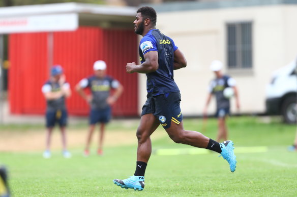 Maika Sivo returned to pre-season training with the Eels despite a looming legal battle in Fiji.