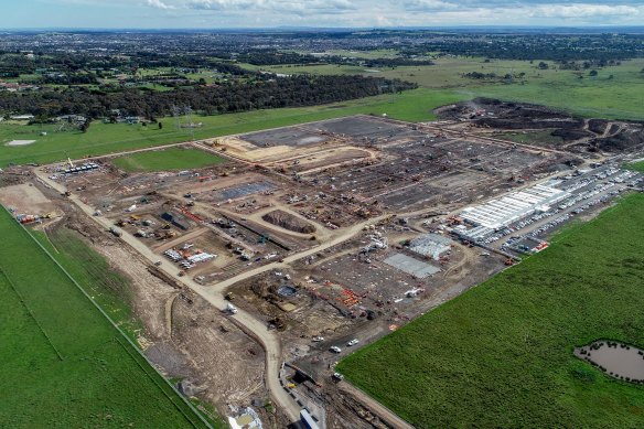 The site at Mickleham when it was under construction.